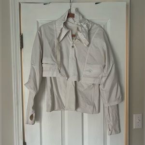 Lululemon Zippered white windbreaker running jacket
